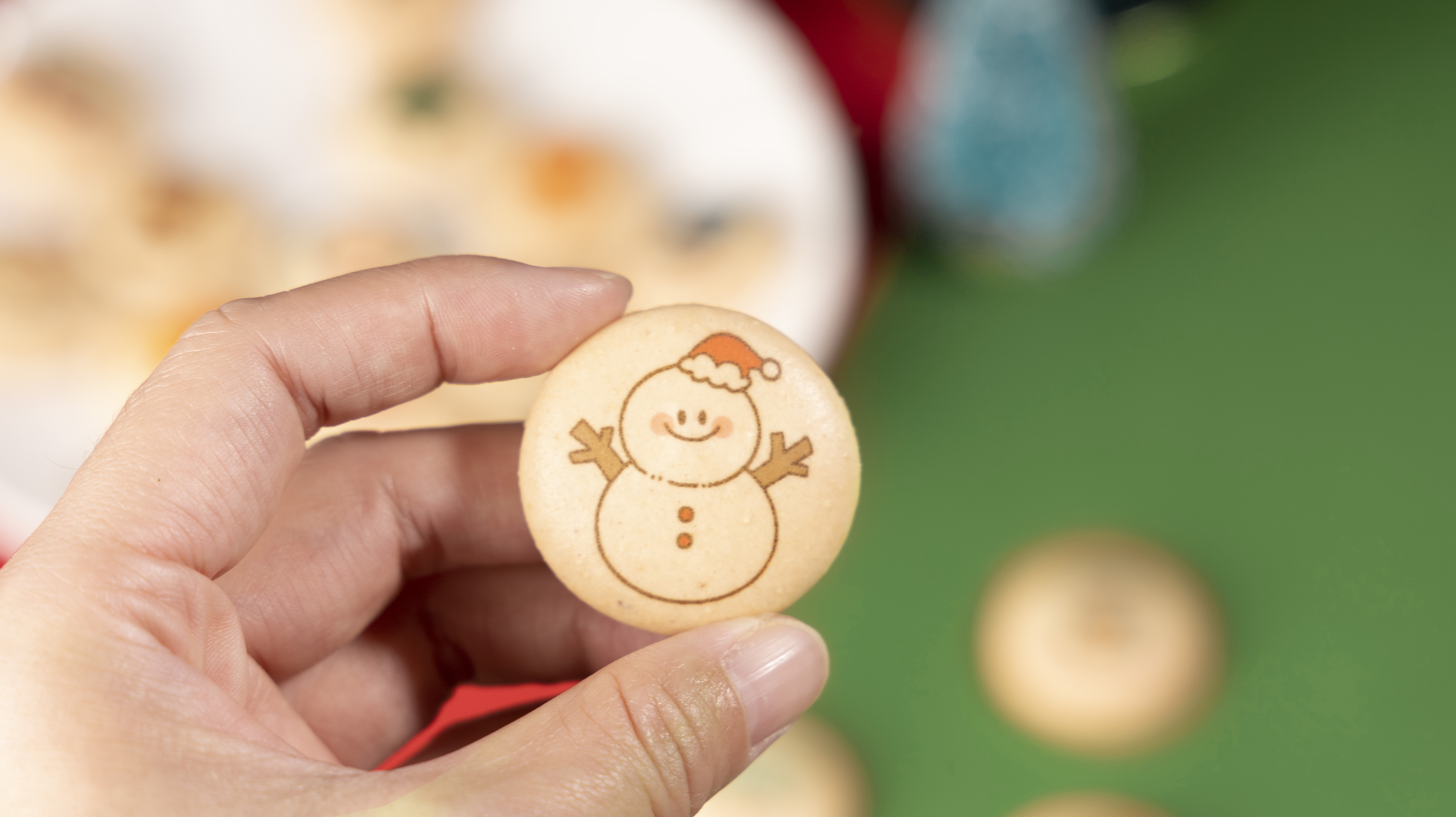 圣诞食品喷花马卡龙 圣诞节马卡龙